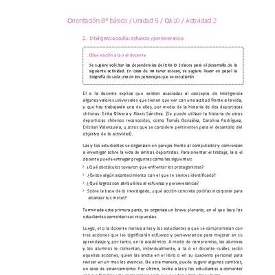 Orientación 8° básico-Unidad 5-OA10-Actividad 2 Orientación 8° básico-Unidad 5-OA10-Actividad 2