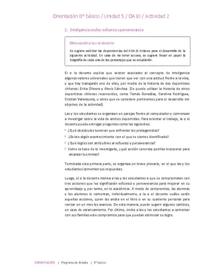 Orientación 8° básico-Unidad 5-OA10-Actividad 2 Orientación 8° básico-Unidad 5-OA10-Actividad 2