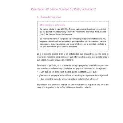 Orientación 8° básico-Unidad 5-OA9-Actividad 2 Orientación 8° básico-Unidad 5-OA9-Actividad 2