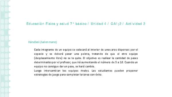Educación Física 7° básico-Unidad 4-OA1;2-Actividad 2 Educación Física 7° básico-Unidad 4-OA1;2-Actividad 2