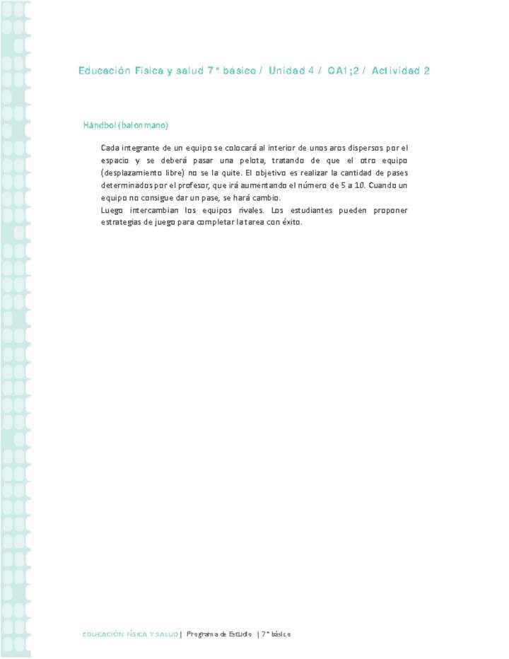 Educación Física 7° básico-Unidad 4-OA1;2-Actividad 2 Educación Física 7° básico-Unidad 4-OA1;2-Actividad 2