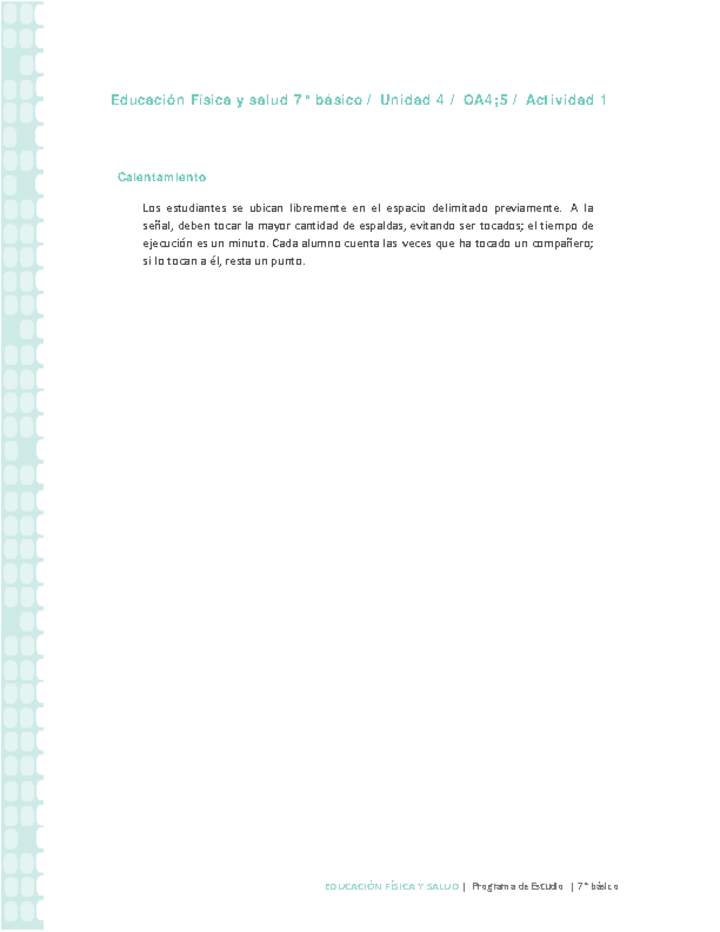Educación Física 7° básico-Unidad 4-OA4;5-Actividad 1 Educación Física 7° básico-Unidad 4-OA4;5-Actividad 1