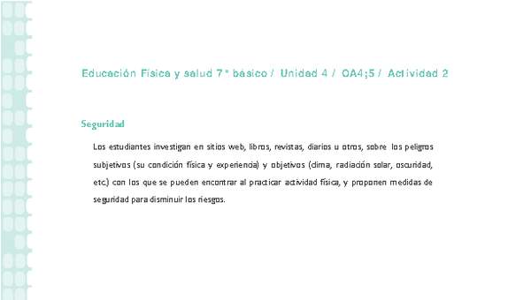 Educación Física 7° básico-Unidad 4-OA4;5-Actividad 2 Educación Física 7° básico-Unidad 4-OA4;5-Actividad 2