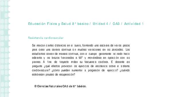 Educación Física 8° básico-Unidad 4-OA3-Actividad 1 Educación Física 8° básico-Unidad 4-OA3-Actividad 1