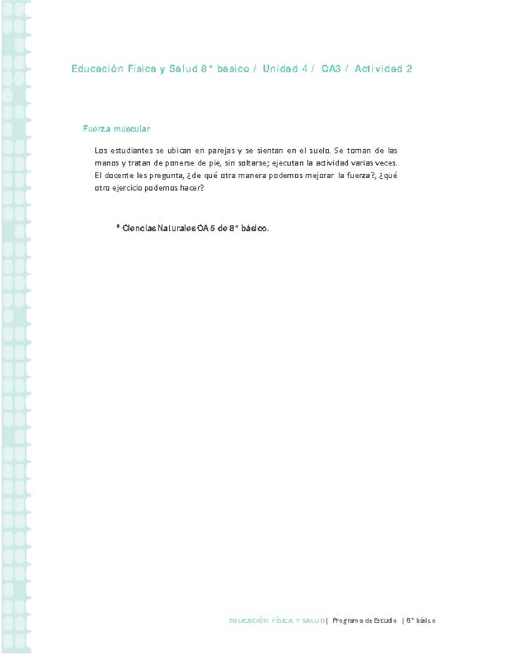 Educación Física 8° básico-Unidad 4-OA3-Actividad 2 Educación Física 8° básico-Unidad 4-OA3-Actividad 2