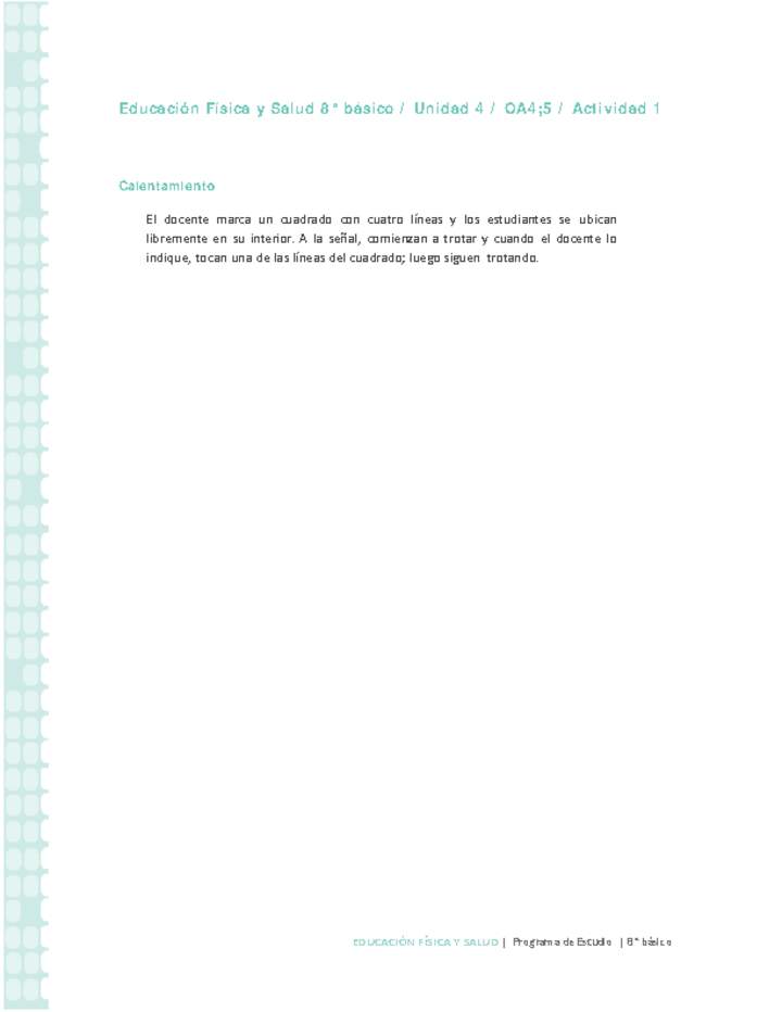 Educación Física 8° básico-Unidad 4-OA4;5-Actividad 1 Educación Física 8° básico-Unidad 4-OA4;5-Actividad 1