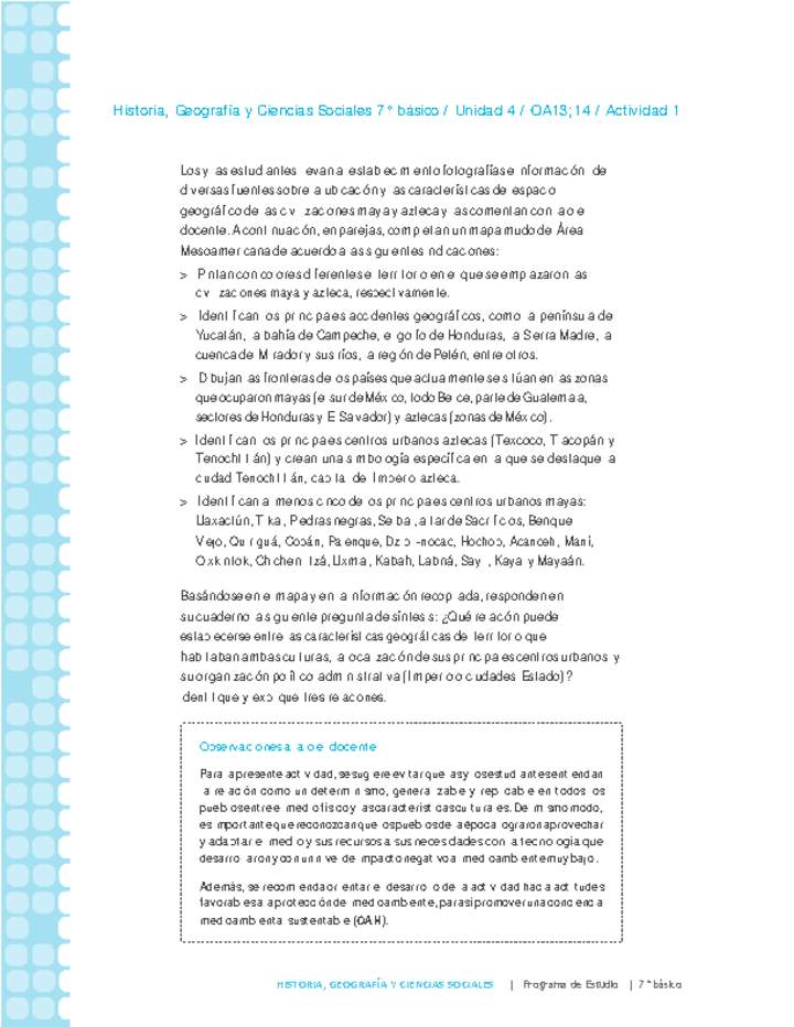 Historia 7° básico-Unidad 4-OA13;14-Actividad 1 Historia 7° básico-Unidad 4-OA13;14-Actividad 1