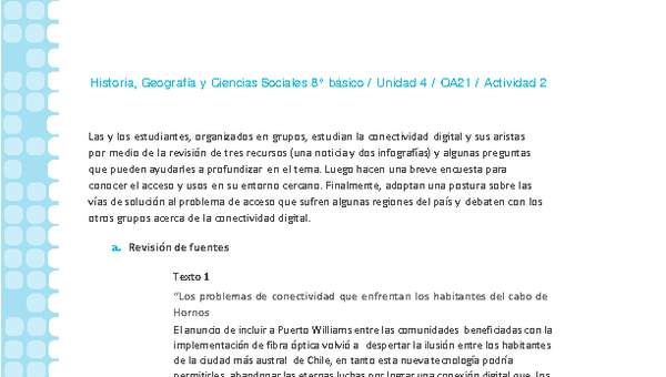 Historia 8° básico-Unidad 4-OA21-Actividad 2 Historia 8° básico-Unidad 4-OA21-Actividad 2