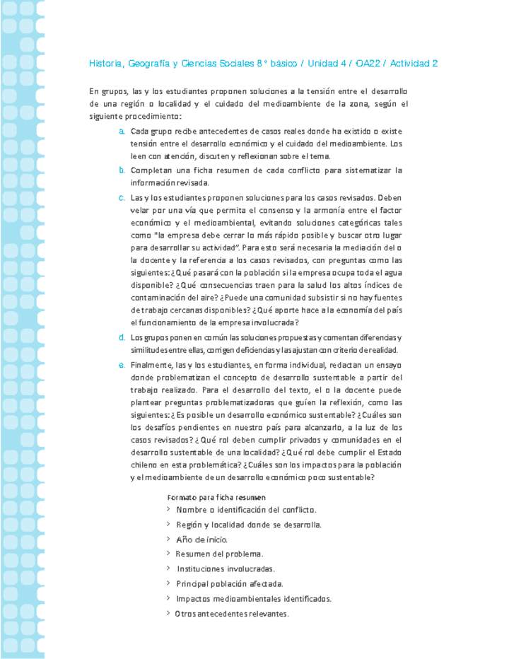 Historia 8° básico-Unidad 4-OA22-Actividad 2 Historia 8° básico-Unidad 4-OA22-Actividad 2
