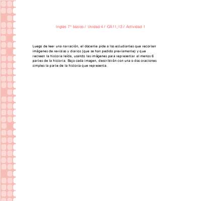 Inglés 7° básico-Unidad 4-OA11;13-Actividad 1 Inglés 7° básico-Unidad 4-OA11;13-Actividad 1