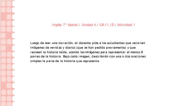 Inglés 7° básico-Unidad 4-OA11;13-Actividad 1