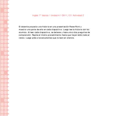 Inglés 7° básico-Unidad 4-OA11;13-Actividad 2 Inglés 7° básico-Unidad 4-OA11;13-Actividad 2
