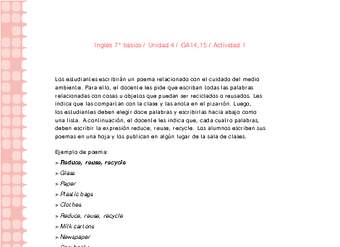 Inglés 7° básico-Unidad 4-OA14;15-Actividad 1 Inglés 7° básico-Unidad 4-OA14;15-Actividad 1