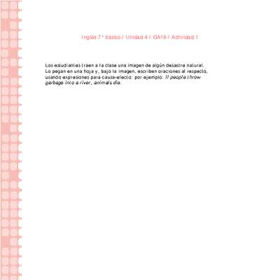 Inglés 7° básico-Unidad 4-OA16-Actividad 1 Inglés 7° básico-Unidad 4-OA16-Actividad 1
