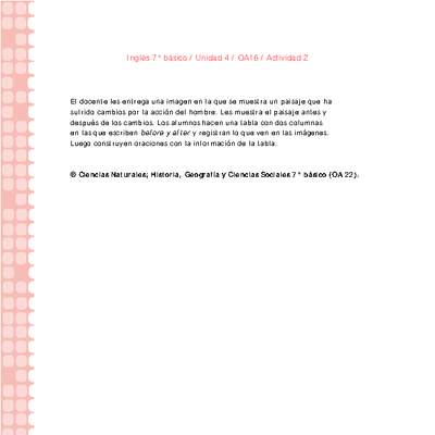 Inglés 7° básico-Unidad 4-OA16-Actividad 2 Inglés 7° básico-Unidad 4-OA16-Actividad 2