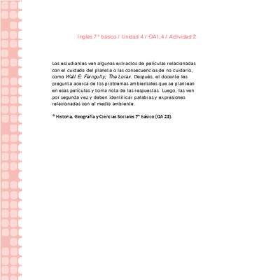 Inglés 7° básico-Unidad 4-OA1;4-Actividad 2 Inglés 7° básico-Unidad 4-OA1;4-Actividad 2