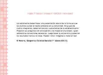 Inglés 7° básico-Unidad 4-OA5;6;8-Actividad 2 Inglés 7° básico-Unidad 4-OA5;6;8-Actividad 2