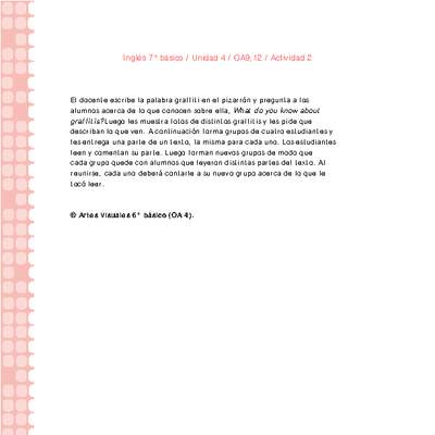 Inglés 7° básico-Unidad 4-OA9;12-Actividad 2 Inglés 7° básico-Unidad 4-OA9;12-Actividad 2