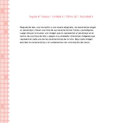 Inglés 8° básico-Unidad 4-OA11;12-Actividad 1 Inglés 8° básico-Unidad 4-OA11;12-Actividad 1