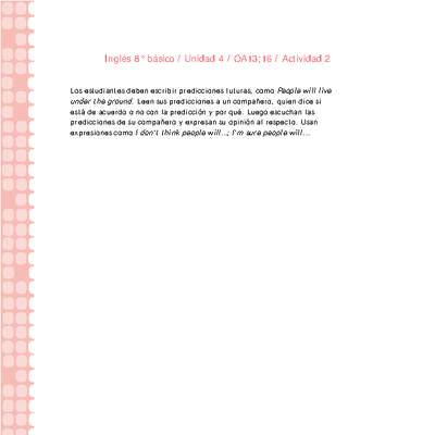 Inglés 8° básico-Unidad 4-OA13;16-Actividad 2 Inglés 8° básico-Unidad 4-OA13;16-Actividad 2