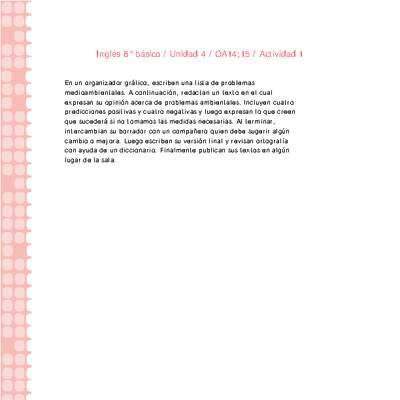 Inglés 8° básico-Unidad 4-OA14;15-Actividad 1 Inglés 8° básico-Unidad 4-OA14;15-Actividad 1
