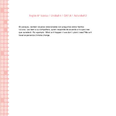 Inglés 8° básico-Unidad 4-OA7;8-Actividad 2 Inglés 8° básico-Unidad 4-OA7;8-Actividad 2