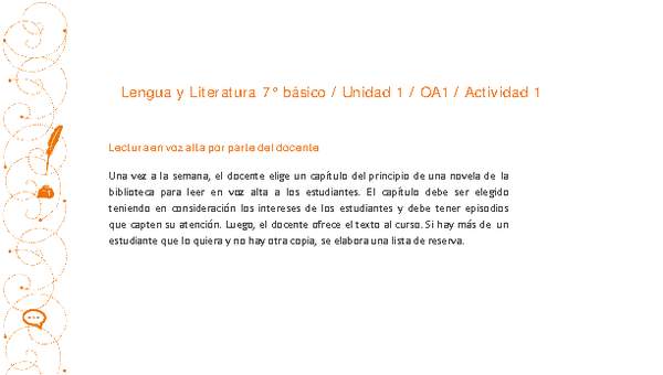 Lengua y Literatura 7° básico-Unidad 1-OA1-Actividad 1 Lengua y Literatura 7° básico-Unidad 1-OA1-Actividad 1