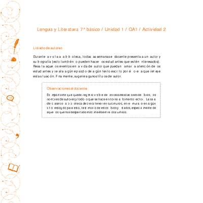Lengua y Literatura 7° básico-Unidad 1-OA1-Actividad 2 Lengua y Literatura 7° básico-Unidad 1-OA1-Actividad 2