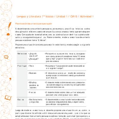 Lengua y Literatura 7° básico-Unidad 1-OA15-Actividad 1 Lengua y Literatura 7° básico-Unidad 1-OA15-Actividad 1