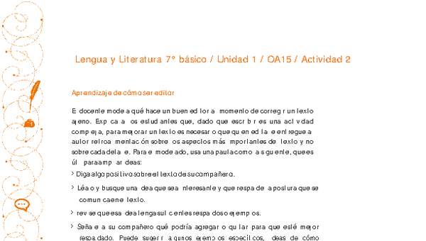 Lengua y Literatura 7° básico-Unidad 1-OA15-Actividad 2 Lengua y Literatura 7° básico-Unidad 1-OA15-Actividad 2