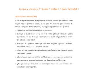 Lengua y Literatura 7° básico-Unidad 1-OA4-Actividad 1 Lengua y Literatura 7° básico-Unidad 1-OA4-Actividad 1
