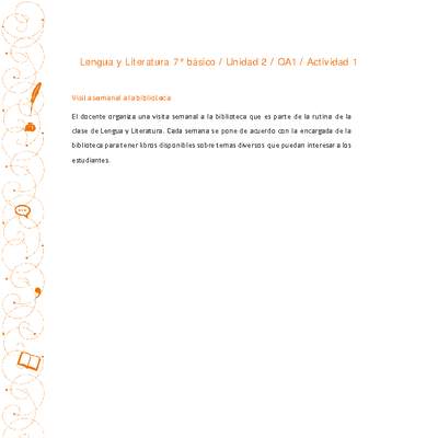 Lengua y Literatura 7° básico-Unidad 2-OA1-Actividad 1 Lengua y Literatura 7° básico-Unidad 2-OA1-Actividad 1