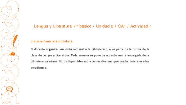Lengua y Literatura 7° básico-Unidad 2-OA1-Actividad 1 Lengua y Literatura 7° básico-Unidad 2-OA1-Actividad 1