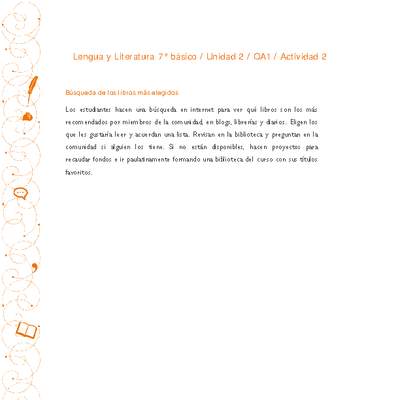 Lengua y Literatura 7° básico-Unidad 2-OA1-Actividad 2 Lengua y Literatura 7° básico-Unidad 2-OA1-Actividad 2