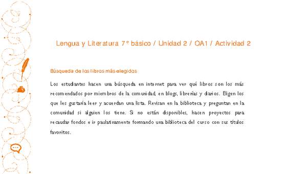 Lengua y Literatura 7° básico-Unidad 2-OA1-Actividad 2 Lengua y Literatura 7° básico-Unidad 2-OA1-Actividad 2