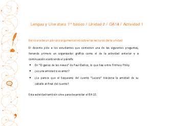Lengua y Literatura 7° básico-Unidad 2-OA14-Actividad 1