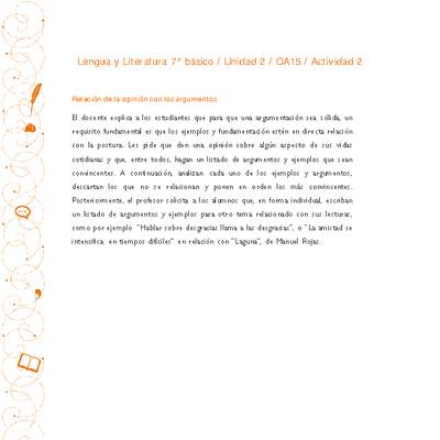 Lengua y Literatura 7° básico-Unidad 2-OA15-Actividad 2 Lengua y Literatura 7° básico-Unidad 2-OA15-Actividad 2