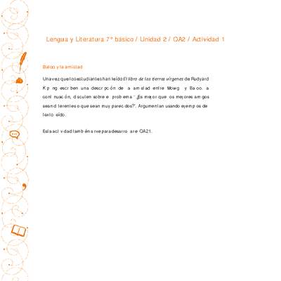 Lengua y Literatura 7° básico-Unidad 2-OA2-Actividad 1 Lengua y Literatura 7° básico-Unidad 2-OA2-Actividad 1