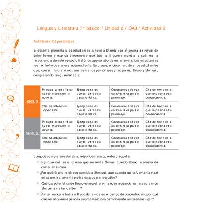 Lengua y Literatura 7° básico-Unidad 2-OA3-Actividad 2 Lengua y Literatura 7° básico-Unidad 2-OA3-Actividad 2