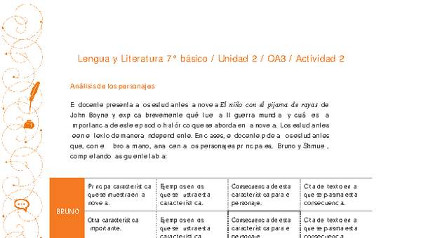 Lengua y Literatura 7° básico-Unidad 2-OA3-Actividad 2 Lengua y Literatura 7° básico-Unidad 2-OA3-Actividad 2