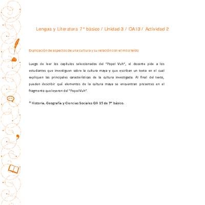 Lengua y Literatura 7° básico-Unidad 3-OA13-Actividad 2 Lengua y Literatura 7° básico-Unidad 3-OA13-Actividad 2