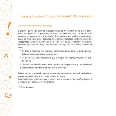 Lengua y Literatura 7° básico-Unidad 4-OA13-Actividad 1 Lengua y Literatura 7° básico-Unidad 4-OA13-Actividad 1