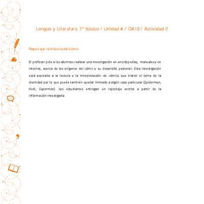 Lengua y Literatura 7° básico-Unidad 4-OA13-Actividad 2 Lengua y Literatura 7° básico-Unidad 4-OA13-Actividad 2