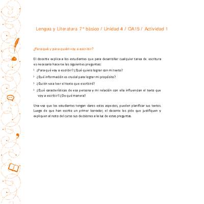 Lengua y Literatura 7° básico-Unidad 4-OA15-Actividad 1 Lengua y Literatura 7° básico-Unidad 4-OA15-Actividad 1