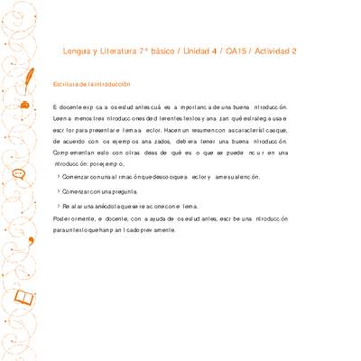 Lengua y Literatura 7° básico-Unidad 4-OA15-Actividad 2 Lengua y Literatura 7° básico-Unidad 4-OA15-Actividad 2