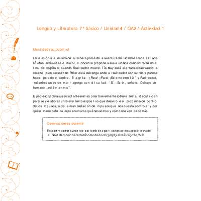 Lengua y Literatura 7° básico-Unidad 4-OA2-Actividad 1 Lengua y Literatura 7° básico-Unidad 4-OA2-Actividad 1