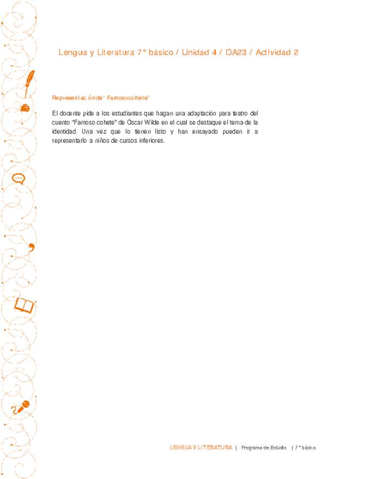 Lengua y Literatura 7° básico-Unidad 4-OA23-Actividad 2 Lengua y Literatura 7° básico-Unidad 4-OA23-Actividad 2