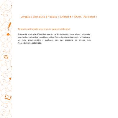 Lengua y Literatura 8° básico-Unidad 4-OA19-Actividad 1 Lengua y Literatura 8° básico-Unidad 4-OA19-Actividad 1