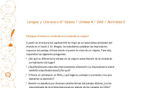 Lengua y Literatura 8° básico-Unidad 4-OA2-Actividad 2 Lengua y Literatura 8° básico-Unidad 4-OA2-Actividad 2