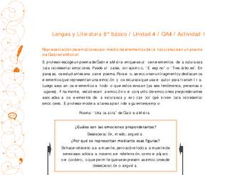 Lengua y Literatura 8° básico-Unidad 4-OA4-Actividad 1 Lengua y Literatura 8° básico-Unidad 4-OA4-Actividad 1